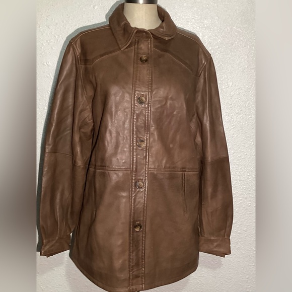 Nasty Gal Collection Premium Leather Vintage womens Inspire Shacket jacket small